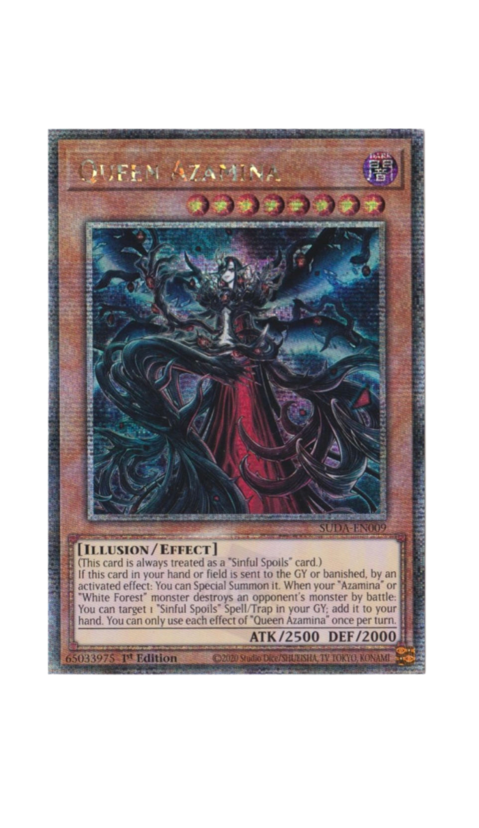 Yu-Gi-Oh! Queen Azamina Quarter Century Secret Rare Star Card Gaming Yu-Gi-Oh! Queen Azamina Quarter Century Secret Rare Star Card Gaming