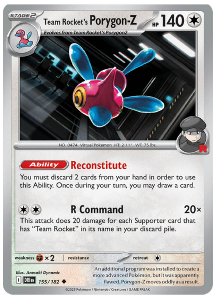 Pokemon Team Rockets Porygon-Z DRI 155