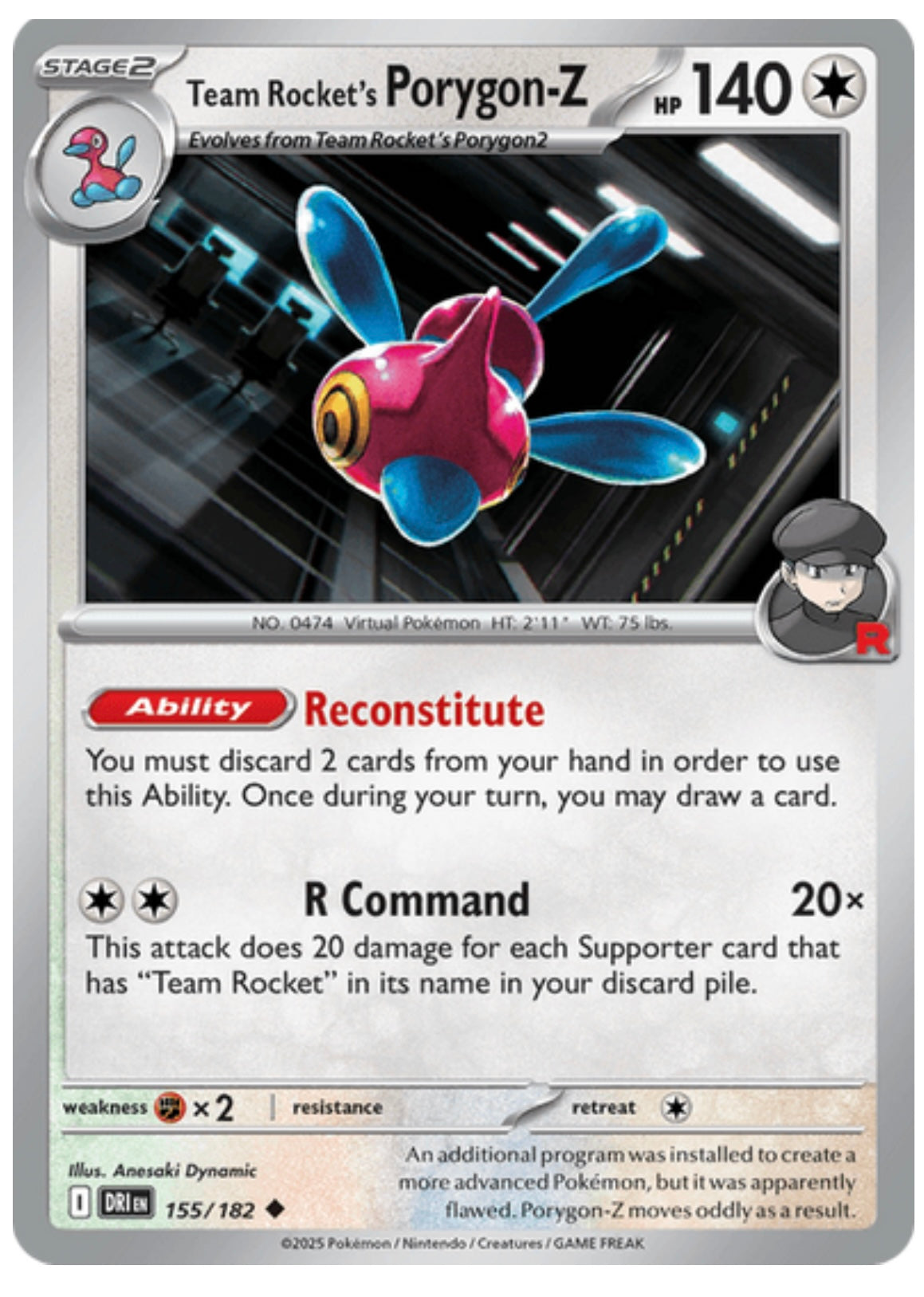 Pokemon Team Rockets Porygon-Z DRI 155